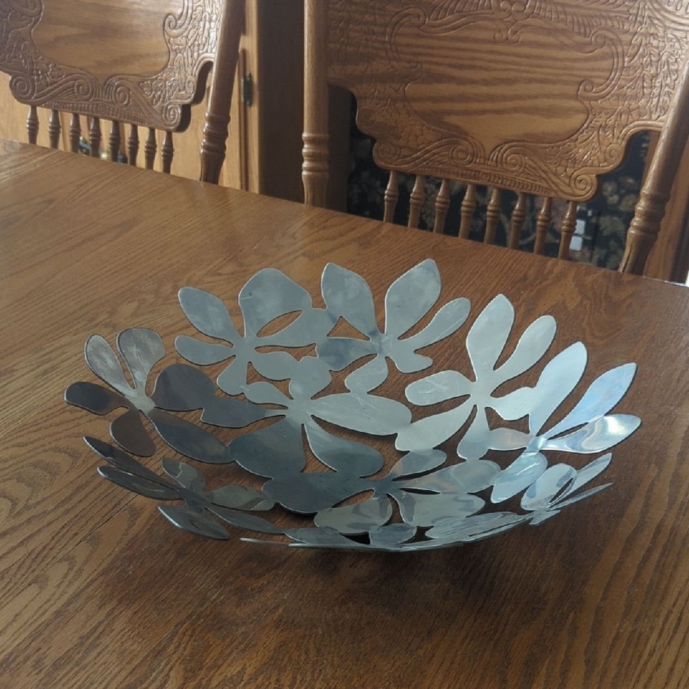 Vintage IKEA Stockholm Floral Metal Daisy Monika Mulder Design Fruit Basket